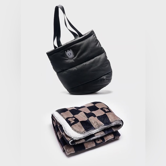 PINK Victoria's Secret Handbags - PINK Victoria’s Secret Quilted Tote Bag + Plush Blanket Set